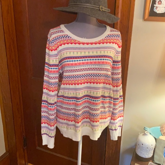 ❣️ Gap striped multicolored sweater size Large❣️ - Picture 2 of 8